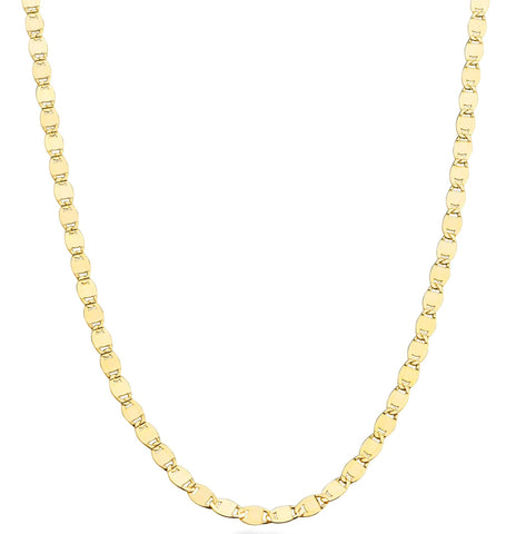 Miabella Italian 18K Gold Over 925 Sterling Silver Sparkle Mirror Link Chain Necklace for Women, Made in Italy (Length 30 inch)