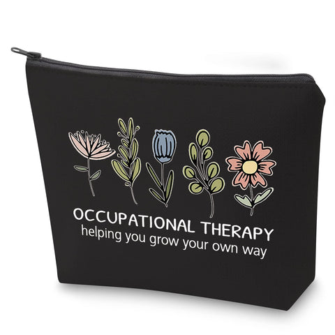 BAUNA Occupational Therapist Appreciation Gift OT Pencil Case Occupational Therapy Helping You Grow Your Own Way Makeup Bag with Zipper (BL OT Way)