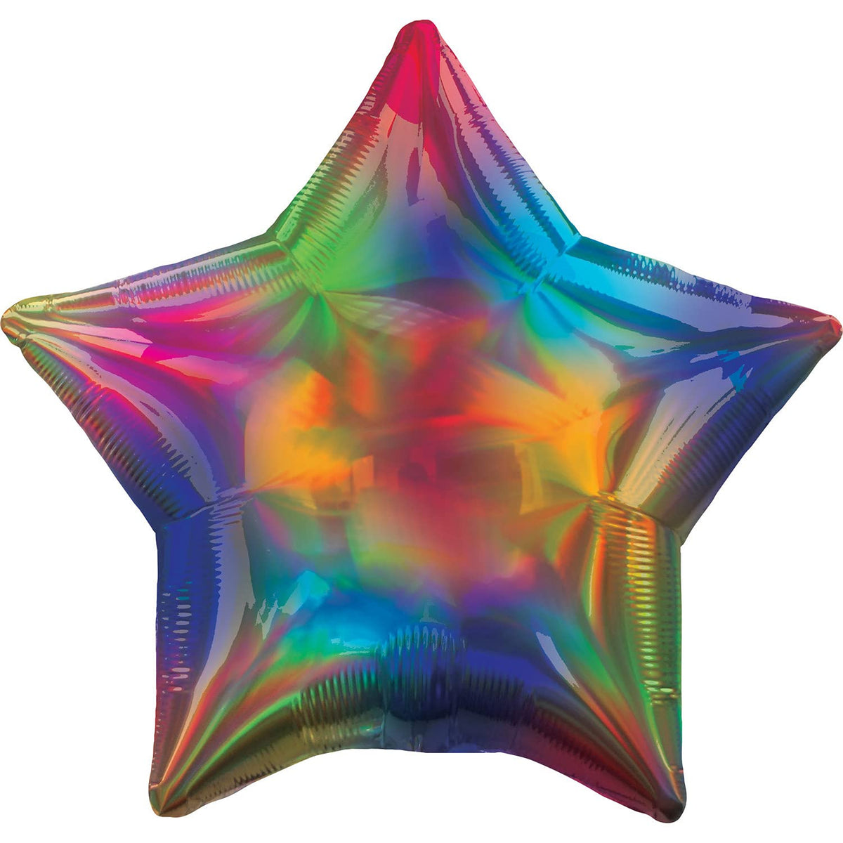 Anagram 19" Star-Iridescent Rainbow Foil Balloon, Multicolor