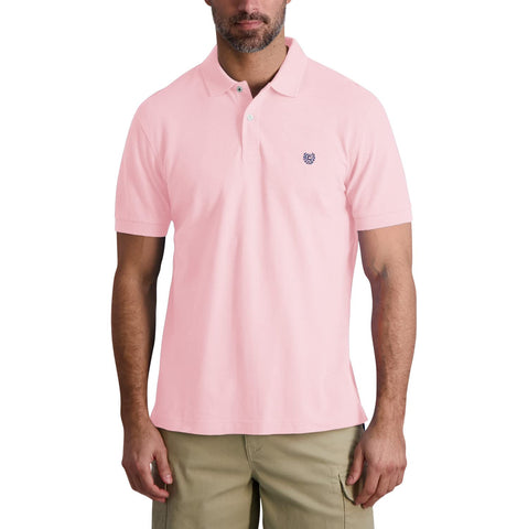Chaps Men's Polo Shirt - Classic Fit Cotton Collared Short Sleeve Mens Golf Shirts - Casual Work Shirts for Men (S-2XL), Oxford Pink, S