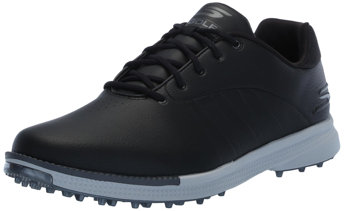 Skechers Golf Men's Tempo Spikeless Waterproof Lightweight Golf Shoe Sneaker, Black/Gray, 12 Wide