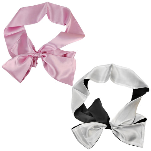 2 pcs Silk Satin Blindfold Eye mask for Sleeping 59in Eye Covers Satin Sleep mask? Smooth Soft Adjustable Eye Mask Blindfold, Blindfold for Sleeping Games? for Napping, Airplane, Travel, Meditation