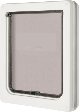Dog Mate Medium Dog Door, Easy Installation in UPVC Doors, Walls, and Wooden Doors - White
