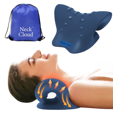 Neck Cloud - Cervical Traction Device, Neck Cloud for Hump, Cervical Neck Traction Device, Neck and Shoulder Relaxer,Neck Stretcher Cervical Traction for Tmj Pain Relief (Dark Blue)