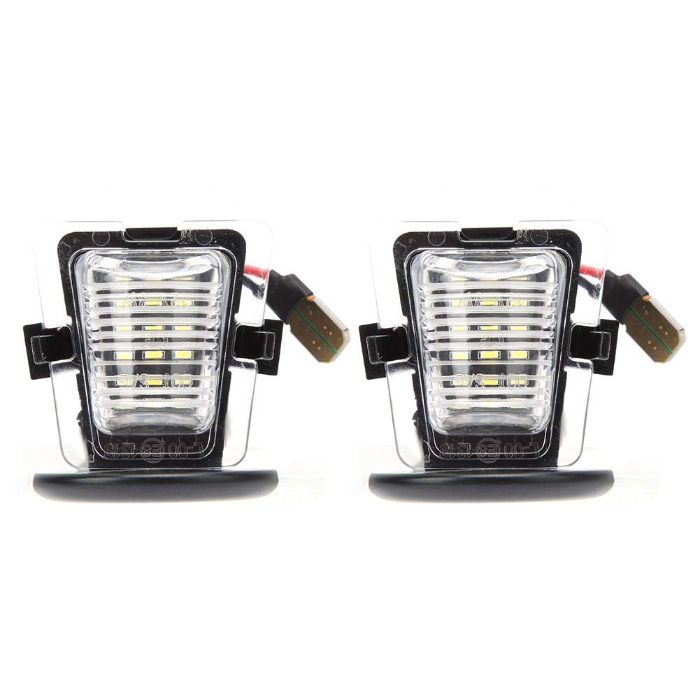 Akozon License Number Plate Lamp Pair of LED Light Fit for Wrangler JK 2007-2018(12V)