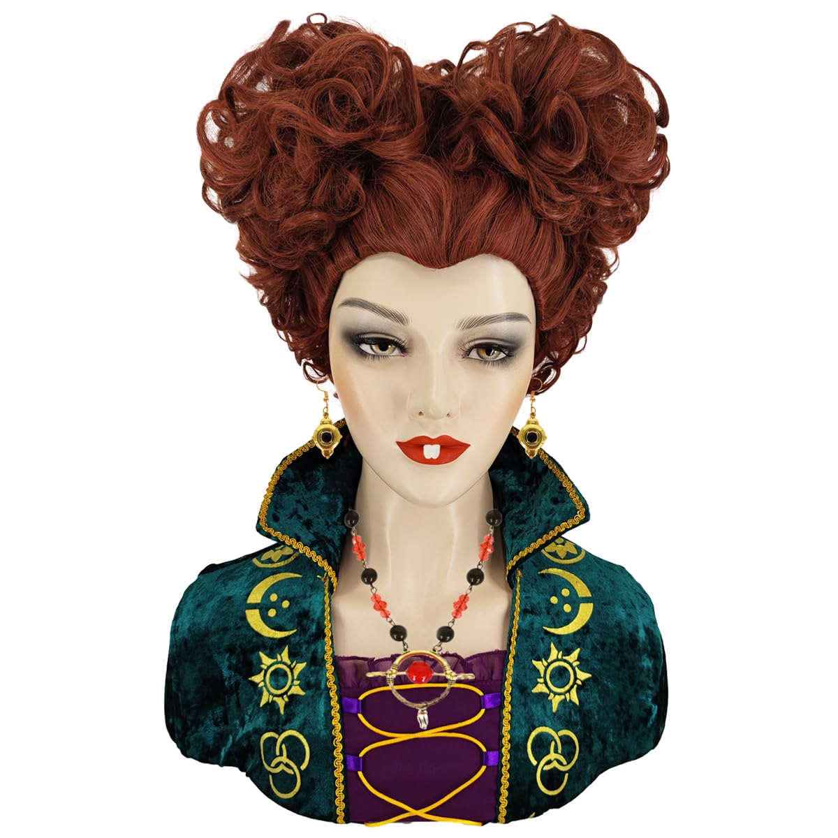 Bopocoko Winifred Sanderson Wig Brown Wigs for Winifred Sanderson Costume Women Short Hair Wig with Wig Caps for Sanderson Sisters Costume Party BU248BR