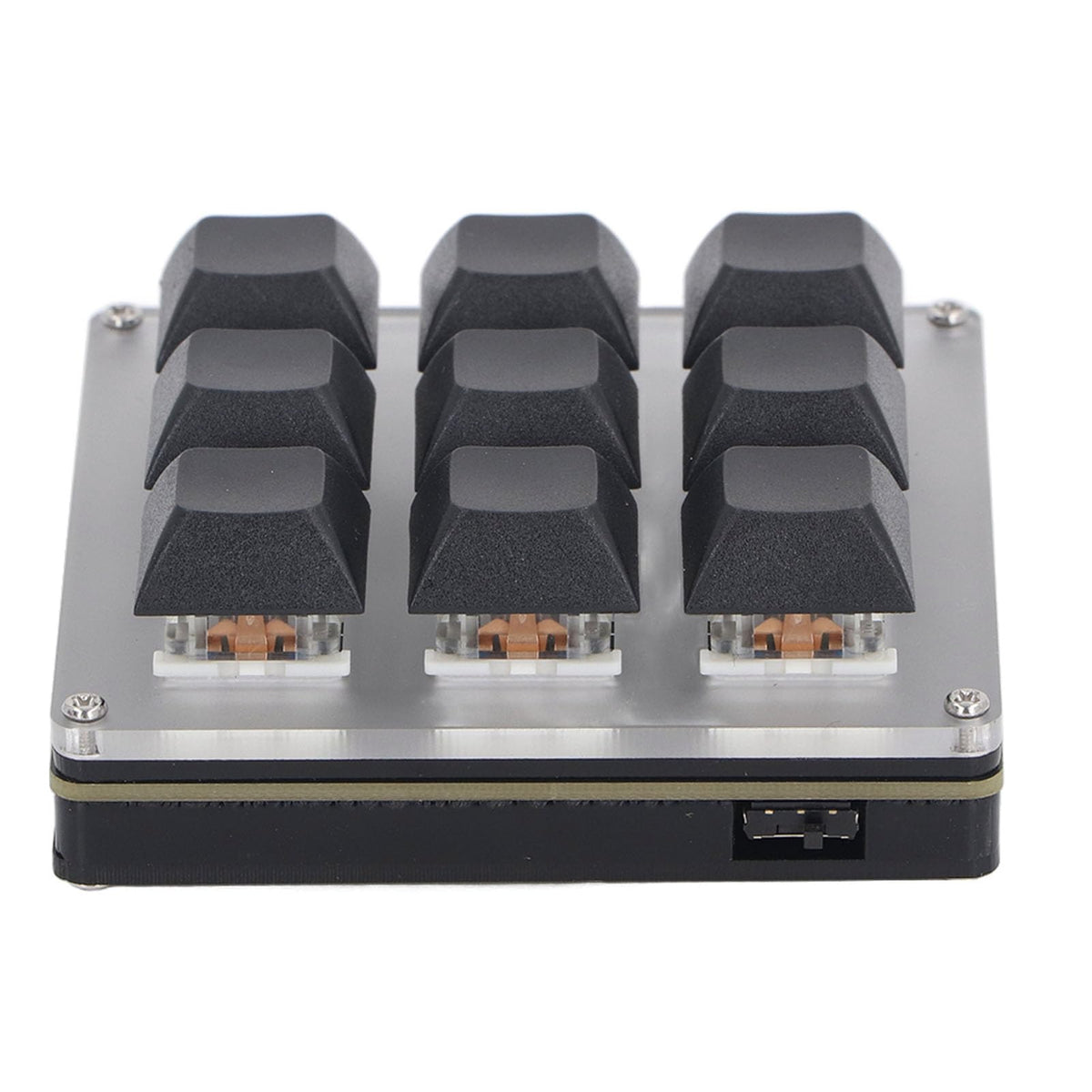Walfront Mini USB Gaming Keypad Programmable 9 Keys Mechanical Gaming Keyboard One Handed Mechanical Gaming Keyboard LED Multimedia Keys Multifunctional Keypad for Gaming Office Music Media