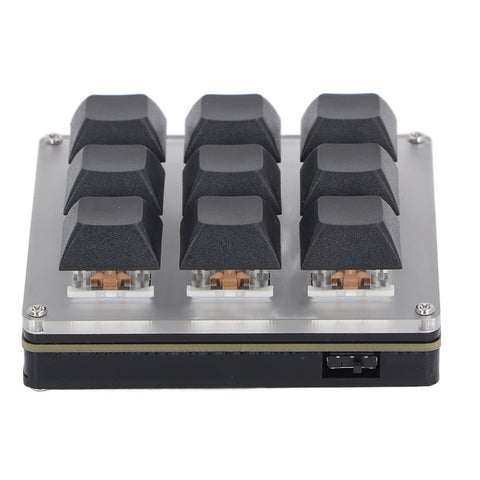 Walfront Mini USB Gaming Keypad Programmable 9 Keys Mechanical Gaming Keyboard One Handed Mechanical Gaming Keyboard LED Multimedia Keys Multifunctional Keypad for Gaming Office Music Media