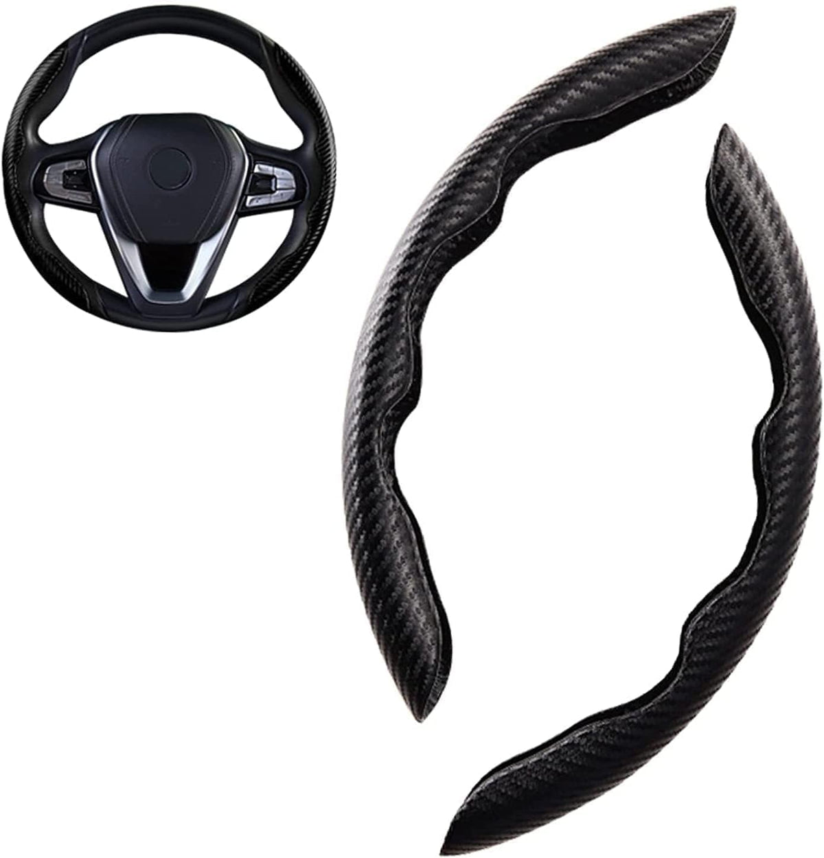 Car Steering Wheel Cover For Alfa Romeo 4C/Giulia/Giulietta/GT/Mito,Anti Skid Car Steering Wheel Covers Steering Wheel Protector Accessories,A-Black