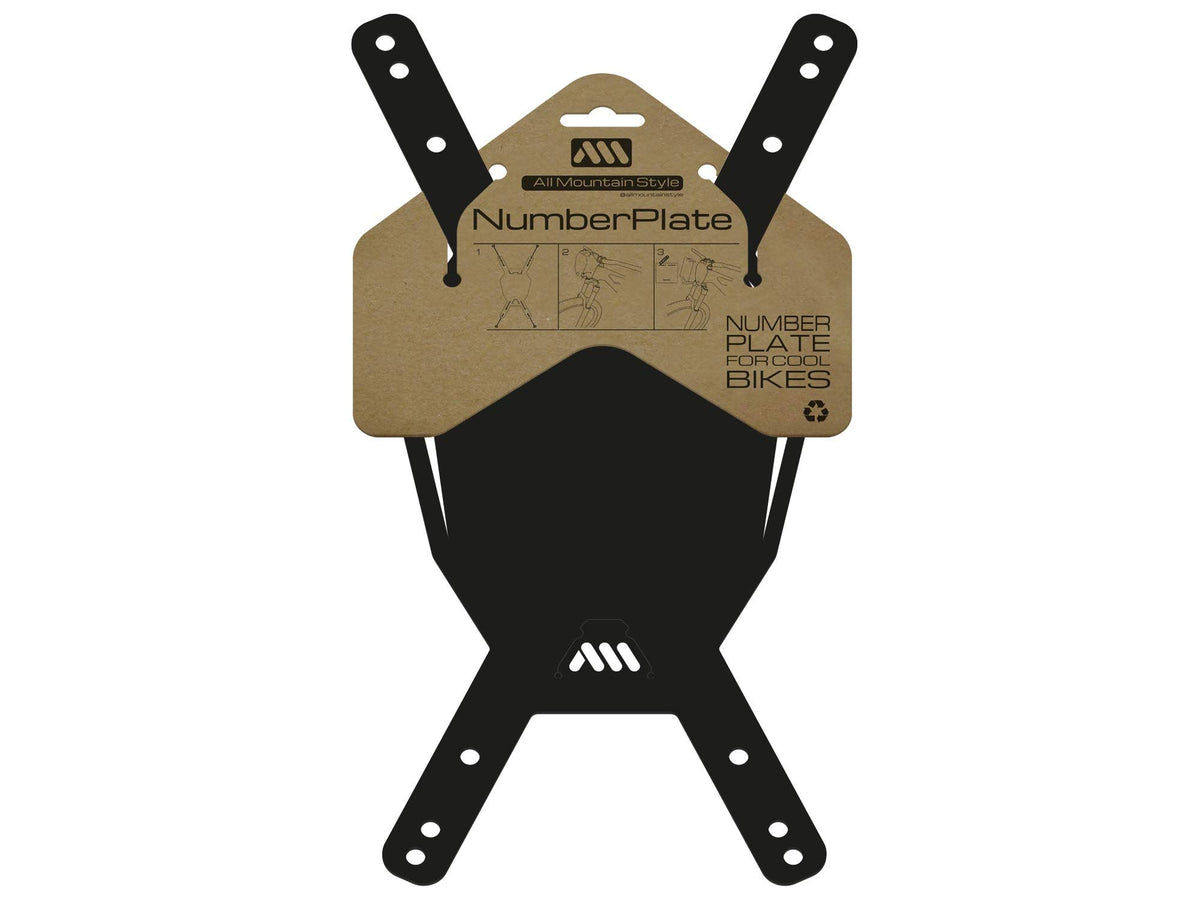 All Mountain Style Unisex's AMS Number Plate, Black/White, One Size