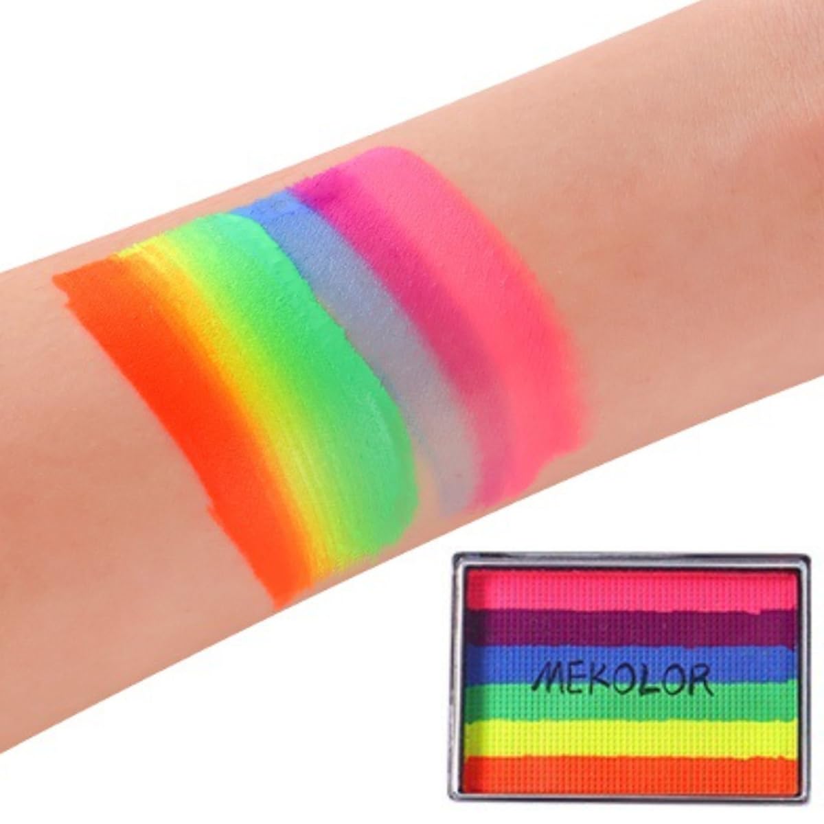 KARLOR Rainbow Face Paint, Make-Up Colours, Face Paint, Rainbow Face Paint, Body Painting, Water Soluble, Rainbow, Theatre Make-Up, Carnival, Colourful Body Colours, Quick Drying (25 g, 02#)