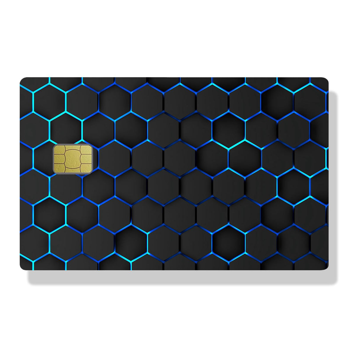 SYGTOYUE Credit Card Sticker Skin, 4pcs Debit Cards Decal Cover, Removable Adhesive Stickers for Driver License, Transportation Card, Key Card (Honeycomb)