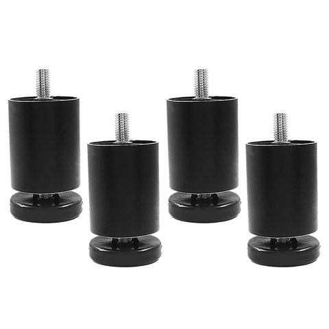 Kyuionty 4PCS Metal Furniture Legs 2.4 Inch, M8 Thread Adjustable Height Sofa Replacement Legs Aluminum Alloy Furniture Feet for Couch, Furniture, Chairs, Bed (Black)