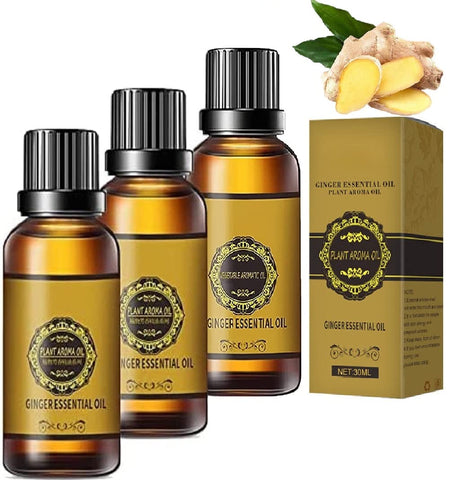 (90ML) Belly Drainage Ginger Oil, Ginger Essential Oil for Weight Loss,Slimming Tummy Ginger Oil,Ginger Oil for Weight Loss Belly Fat, Fat Burning Relieve Muscle Soreness(30ML/Count)