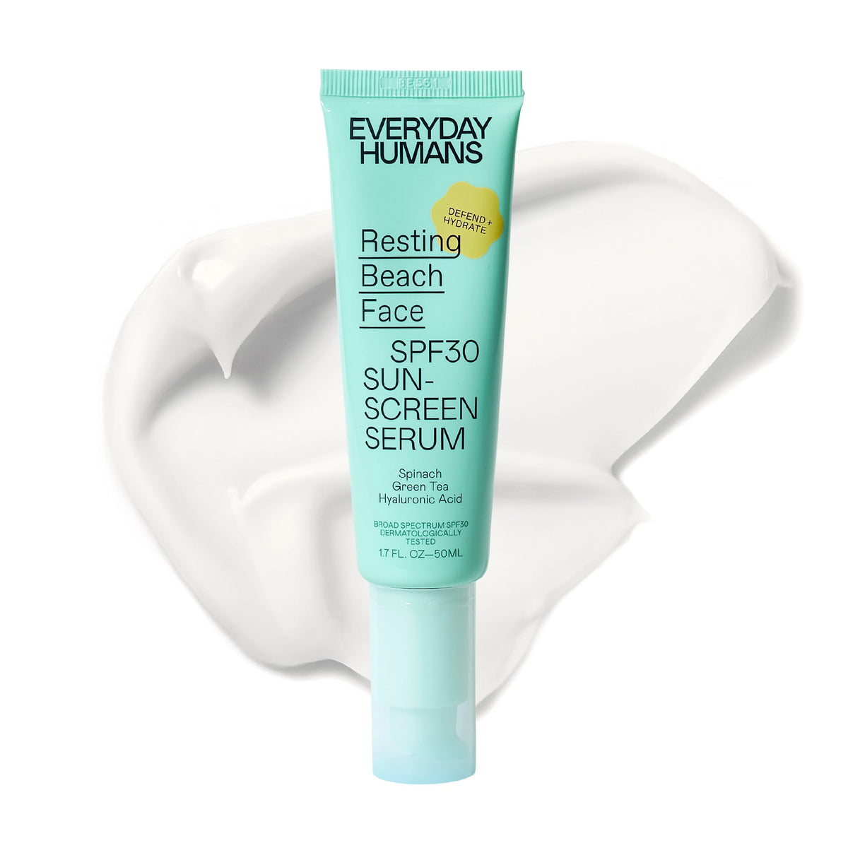 EVERYDAY HUMANS SPF30 PA +++ Sheer Sunscreen Serum Primer, 1.7oz | Light Glow Finish with Hyaluronic Acid | Make-Up Primer SPF Moisturizer For All Skin Types | Resting Beach Face