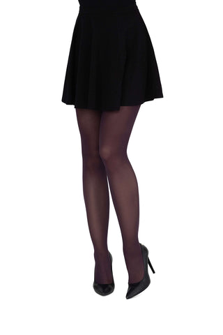 LORES Concorde 60 den Opaque Womens Tights Classic Pantyhose Matte Plain Colour Durable Microfiber Full Stockings, Melanzana S