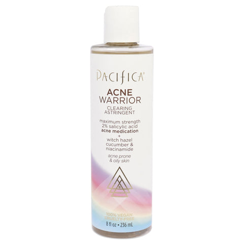 Pacifica Beauty, Acne Warrior Clearing Astringent, Salicylic Acid, Niacinamide, Witch Hazel, Cucumber, Face Toner, Oily/Acne Prone Skin, Paraben Free, Sulfate Free, Vegan & Cruelty-Free