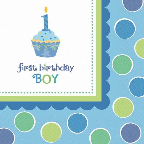 amscan Sweet Little Cupcake Boy Luncheon Napkins - 36 ct