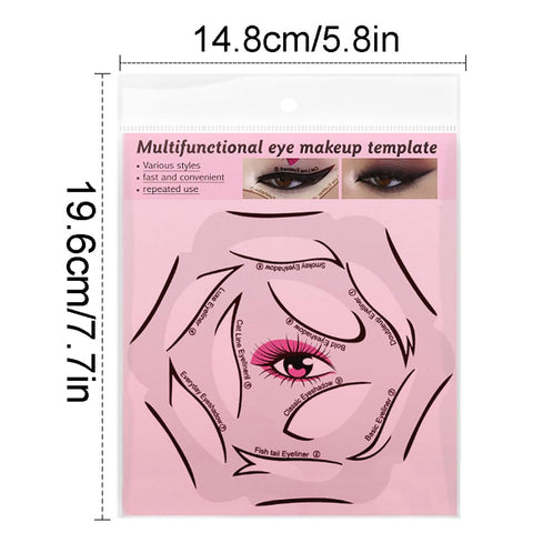 Booge 4 Sheets Six in One Cat Eyeliner Stencil, Reusable Eyeliner Stencils Eyeshadow Stencils for Eyes Eyeliner Tape with Perfect Winged Tip for Eyeliner Eyeshadow Extensions