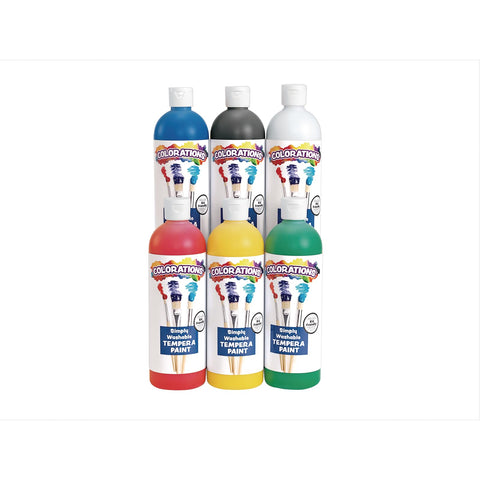 Colorations Washable Tempera Paint, Set of 6 Colors, Non Toxic Paint, Vibrant Paint, Tempera Kids Paint, Craft Paint, Paint for Children, Kids Paint, Art Supplies, Paint Set, Washable Paint