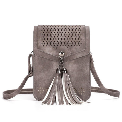 DSGUTWO Cute Pouch Shoulder Bag, Mini Cell Phone Purse, Small Crossbody Bag for Women, Travel Handbag Wallet with Coin Pocket (Grey)