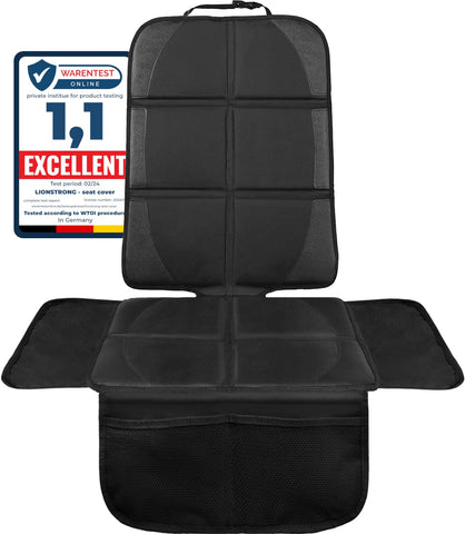 LIONSTRONGÂ® Car Seat Protector for Child Car Seat [ISOFIX COMPATIBLE]- Car Seat Cover for Infant Car Seat waterproof - Carseat Seat Protectors Baby - Car Seat Mat Dirt resistant - Seat Cover (black)