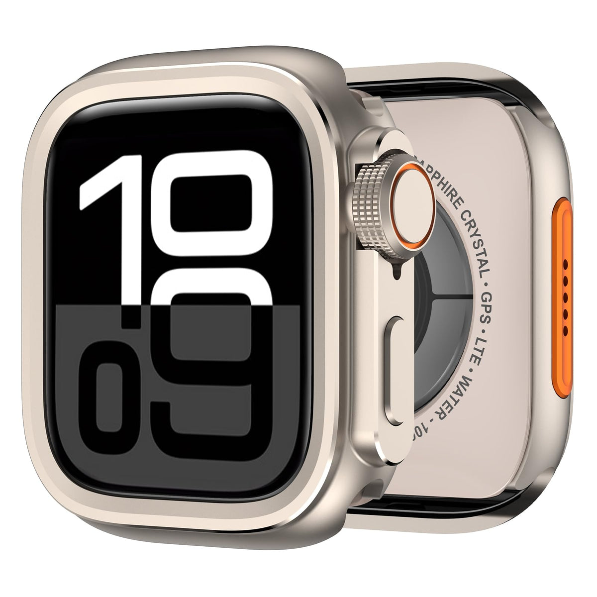 VeveXiao Designer Rugged Metal Case Compatible with Apple Watch Series 10 (2024) 46mm Protector Change to Ultra 2/1, Metal Case Bumper Protective Cover for iWatch Series 10 46mm (Titanium, 46mm)