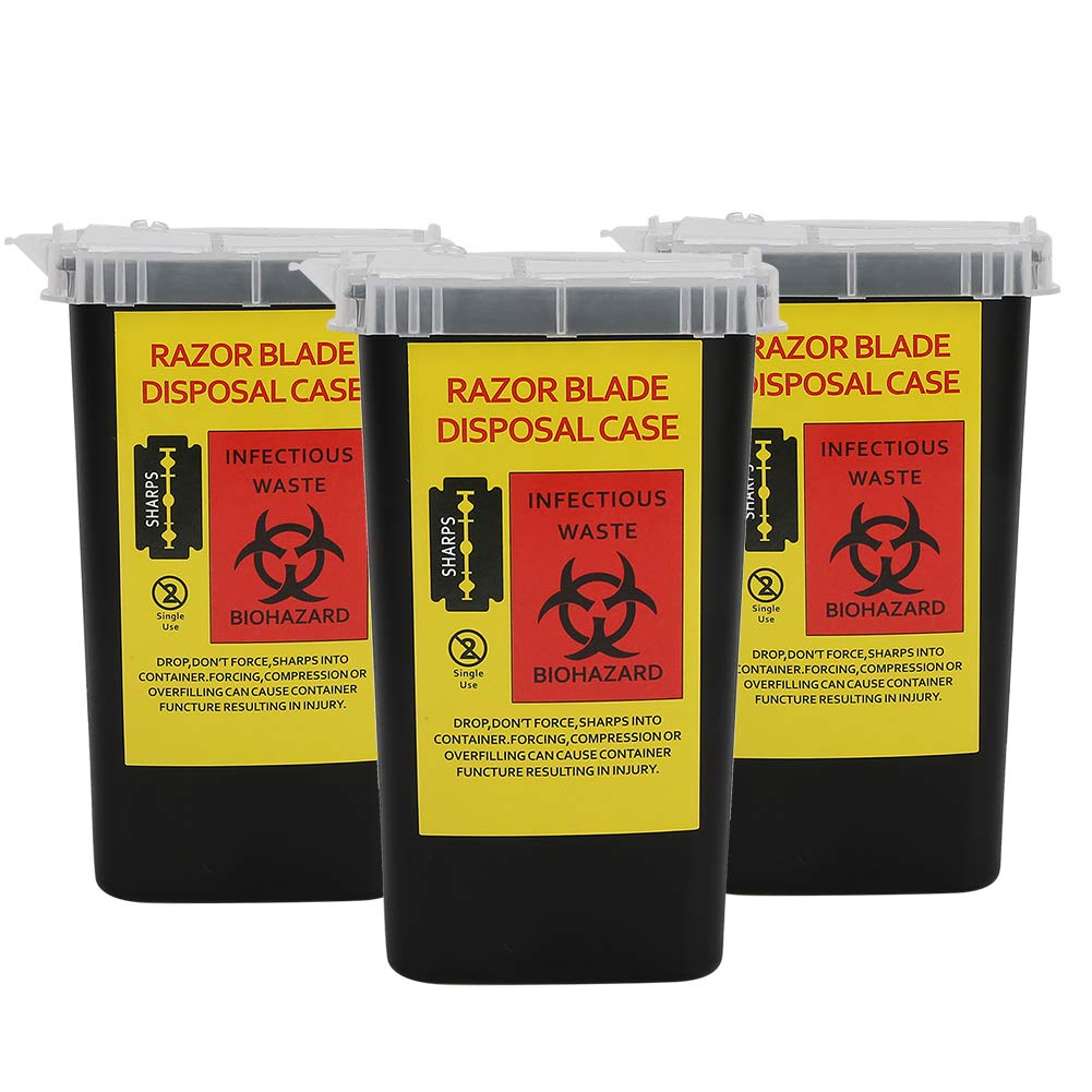 Sharps Container, Tattoo Supplies Small Sharps Needle Disposal Containers Safe to Use Sharps Disposal Translucent Cover Sharps Containers for Home Travel Use