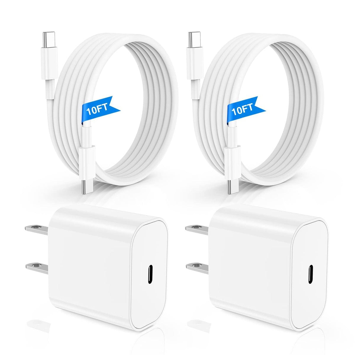 iPhone 15 Fast Charger 10ft,USB C Charging Block and Long Type C to C Cable Cord,iPad Pro Wall Plug Power Adapter Cube Brick for Apple 15 Plus/15 Pro Max/12.9/11 inch/iPad Air/Mini/4/5th/6 Generation