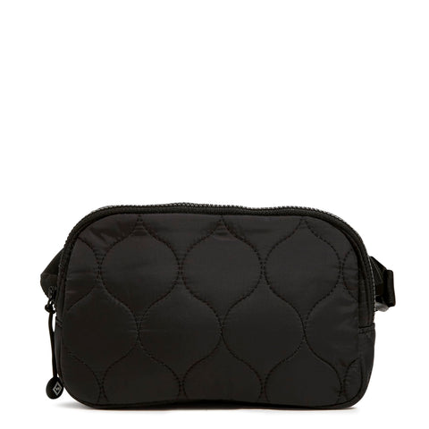 Vera Bradley Women's Featherweight Small Belt Bag Sling Crossbody Purse, Black, One Size