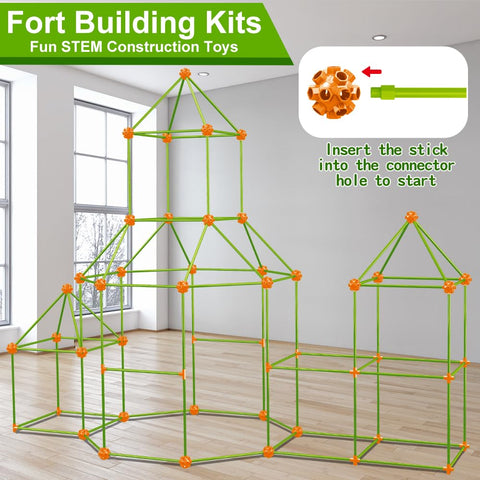 V-Opitos 180 Pack Fort Building Kits for Kids Age 4, 5, 6, 7, 8+ Years Old, Creative Building Toys for DIY Castles, Tunnels, Play Tent, Ideal Christmas, Birthday Gifts for Boys & Girls