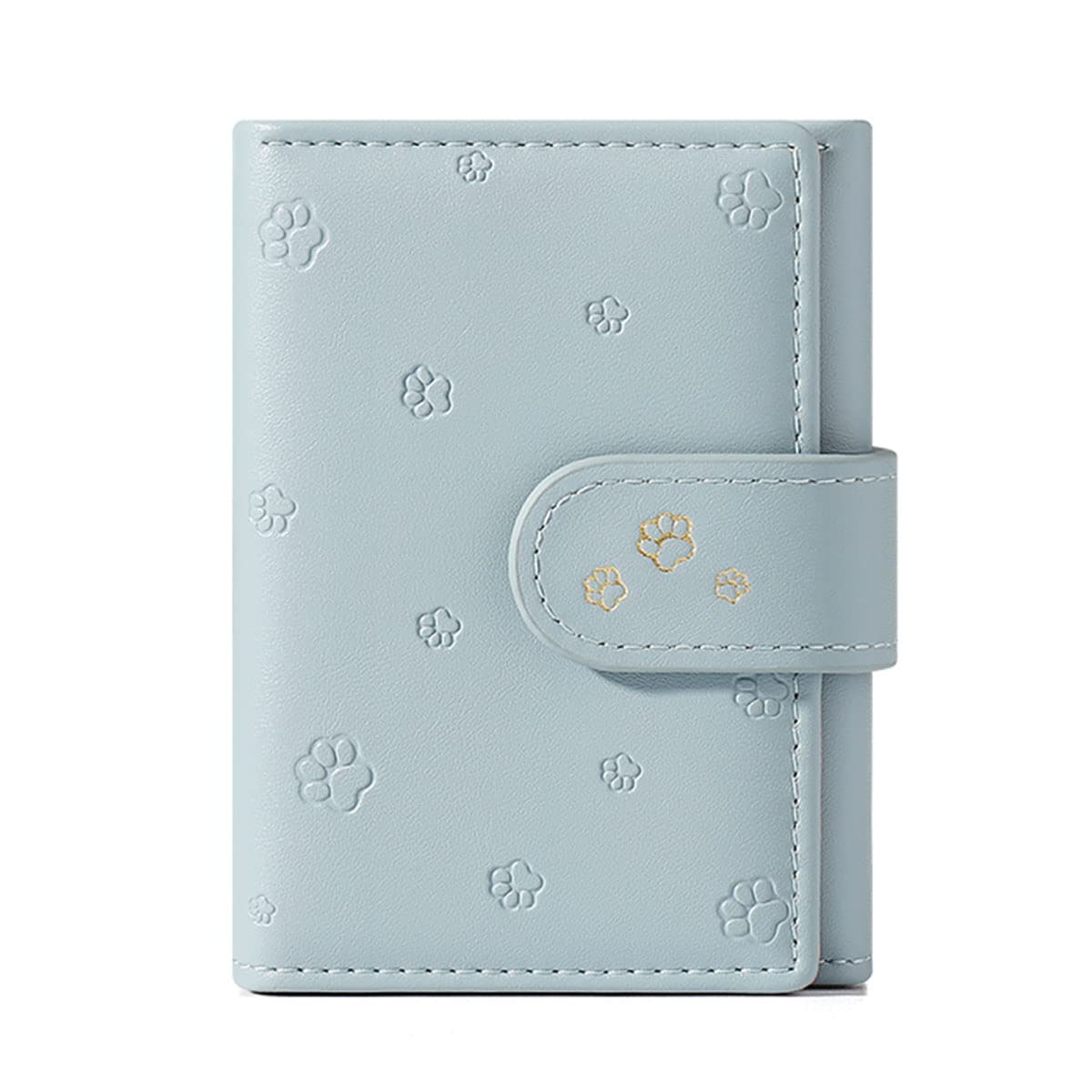 Small Wallet for Girls Kids Womens Cute Short Purse Little Slim Cash Pocket & Card Holder & Coin Purse Footprint Editon (Blue)