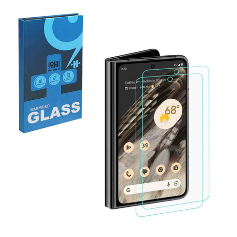 HYGMOCC Designed for Google Pixel Fold Tempered Glass Screen Protector, HD Clear, 9H Hardness, Anti-Scratch, Case Friendly (Pack of 2)