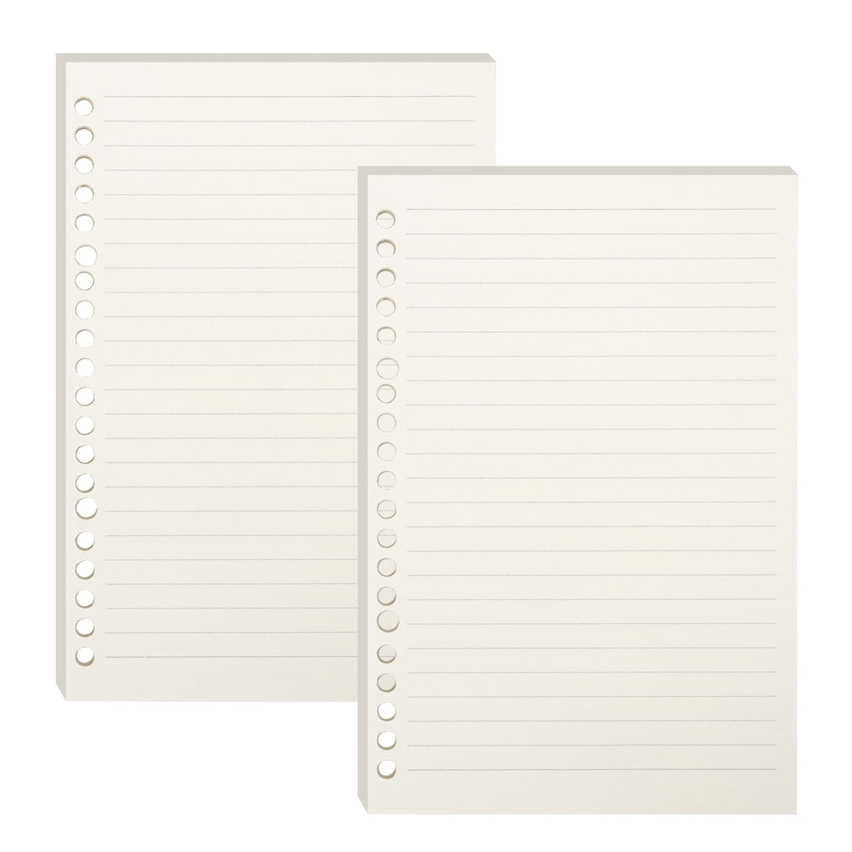 Songaa A5 Refill Paper 2 Packs - 100GSM Thick Refillable Paper 20 Hole Filler Inserts Loose Leaf Paper, Total 120 Sheets/240 Pages, A5 Refill Paper for Binder Journal Notebook (Lined Paper)