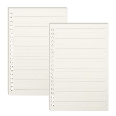 Songaa A5 Refill Paper 2 Packs - 100GSM Thick Refillable Paper 20 Hole Filler Inserts Loose Leaf Paper, Total 120 Sheets/240 Pages, A5 Refill Paper for Binder Journal Notebook (Lined Paper)