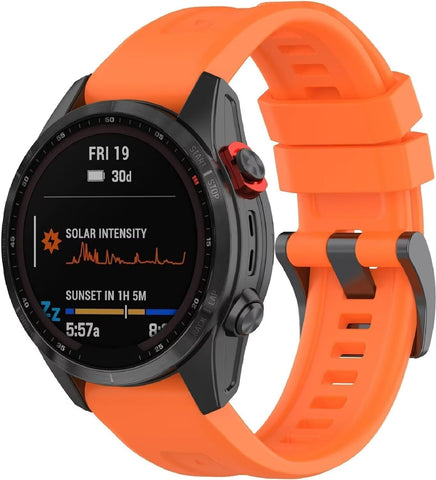 LIUZIHAN Strap Compatible with Garmin Forerunner 965, Wear-resistant, Silicone Replacement Watch Strap for Garmin Forerunner 965.(Orange)