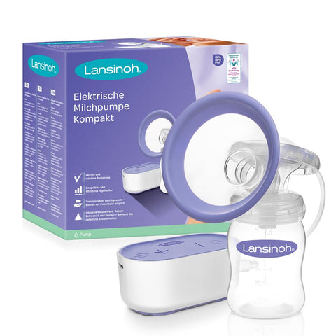 Lansinoh Compact electric breast pump, very small and quiet, ideal for home and on the go, compatible with power bank.