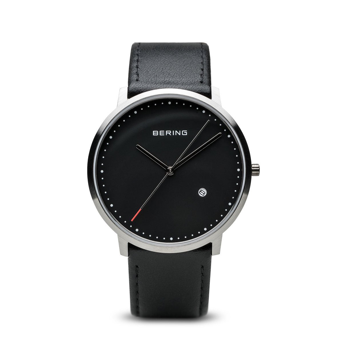 BERING Unisex Analog Quartz Classic Collection Watch with Calfskin Leather Strap and Sapphire Crystal 11139-402