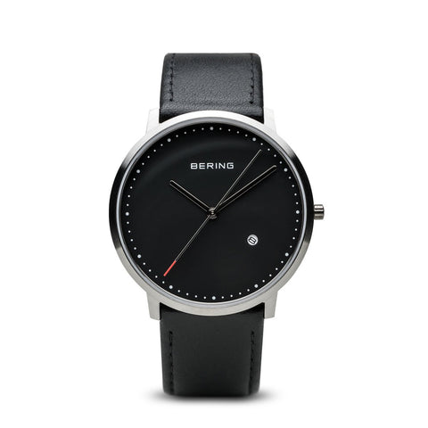 BERING Unisex Analog Quartz Classic Collection Watch with Calfskin Leather Strap and Sapphire Crystal 11139-402