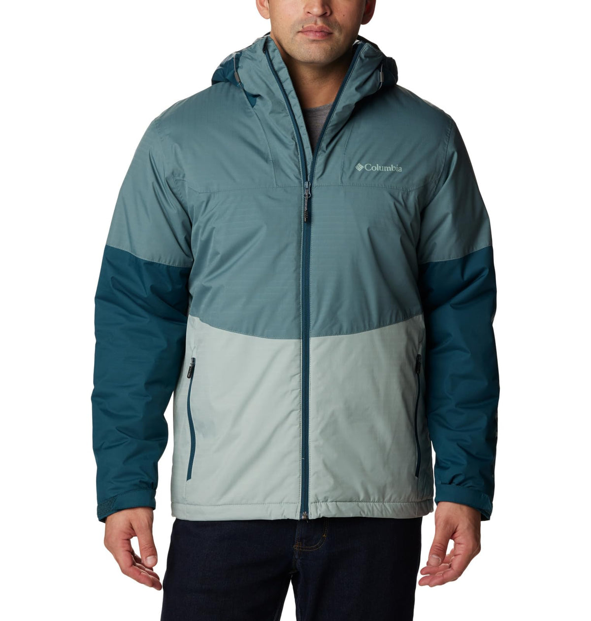 Columbia Men's Point Park Insulated Jacket, Winter Jacket, Metal/Night Wave/Niagara, Size XL