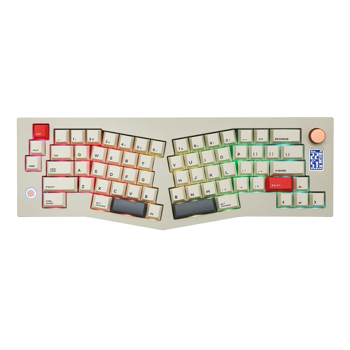 MechLands CIDOO V68 Alice Layout Aluminum Gaming Keyboard, Gasket Mechanical Keyboard with TFT-LCD Dispaly Screen, VIA Programmable, BT5.0/2.4GHz/USB-C Custom Keyboard with PBT Keycaps for Win/Mac