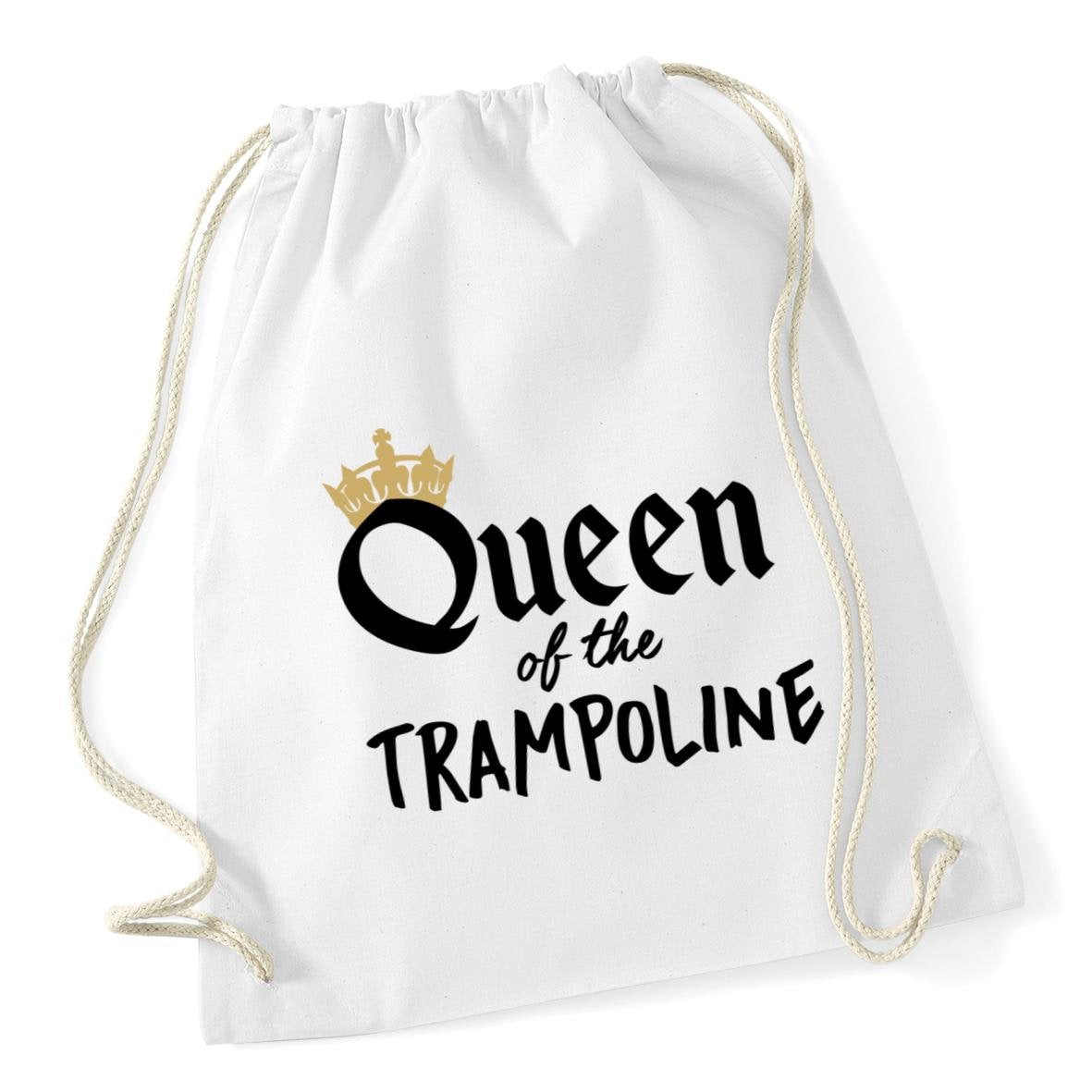 Hippowarehouse Queen of the Trampoline Trampolining Drawstring Cotton School Gym Kid Bag Sack 37cm x 46cm, 12 litres