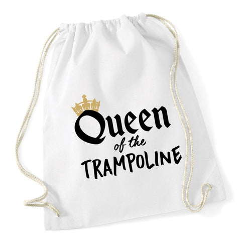 Hippowarehouse Queen of the Trampoline Trampolining Drawstring Cotton School Gym Kid Bag Sack 37cm x 46cm, 12 litres