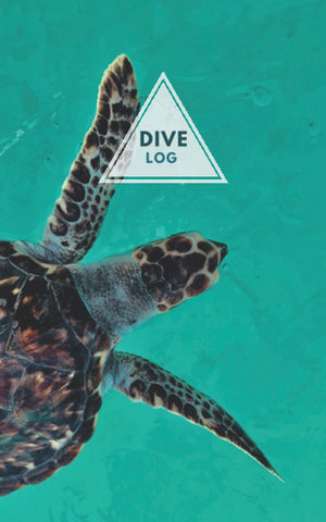 Dive Log Book for 100 dives | Large Sea Turtle Cover | Scuba Diving and Snorkling Journal | 5" x 8" | (Dive Logs by Panda Prints)
