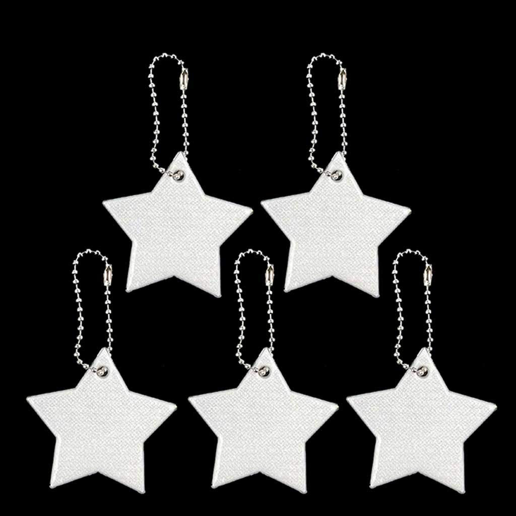 S-TROUBLE Child Safety Reflector Key Ring Star Ultra Reflective Gear Keychain for Clothing Bags Backpacks Strollers Wheelchairs