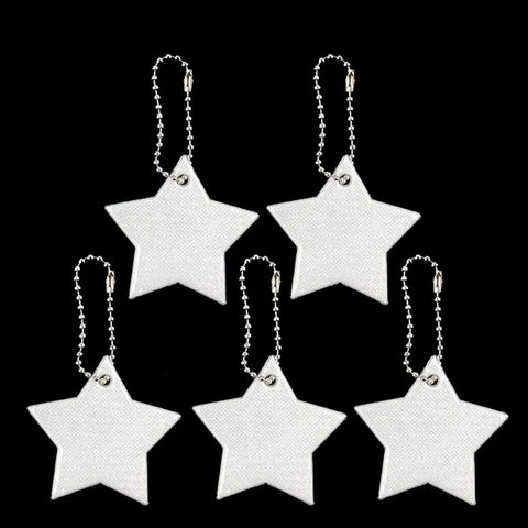 S-TROUBLE Child Safety Reflector Key Ring Star Ultra Reflective Gear Keychain for Clothing Bags Backpacks Strollers Wheelchairs