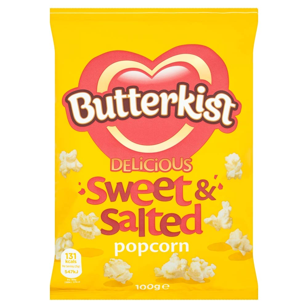 Butterkist - SWEET & SALTY popcorn 100g - 150 Calories Per Serving - Gluten Free, No Artificial Colours or Flavours, Suitable for Vegetarians