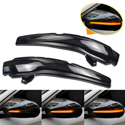 Hacreyatu Sequential Amber LED Side Mirror Marker Turn Signal Light Lamp For Mercedes Benz C E S GLC Class W205 X253 W213 W222 (Yellow)