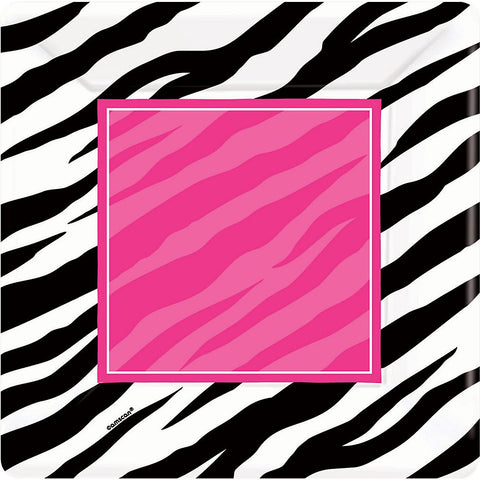 amscan Zebra Square Dessert Plates Party Accessory