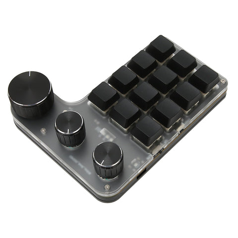 gernie 12 Key 3 Knob Mechanical Keyboard Customized Shortcut Keys Red Keypad for Switch Game Office Drawing, Keyboards (Wireless BT(Inbuilt Battery Included))